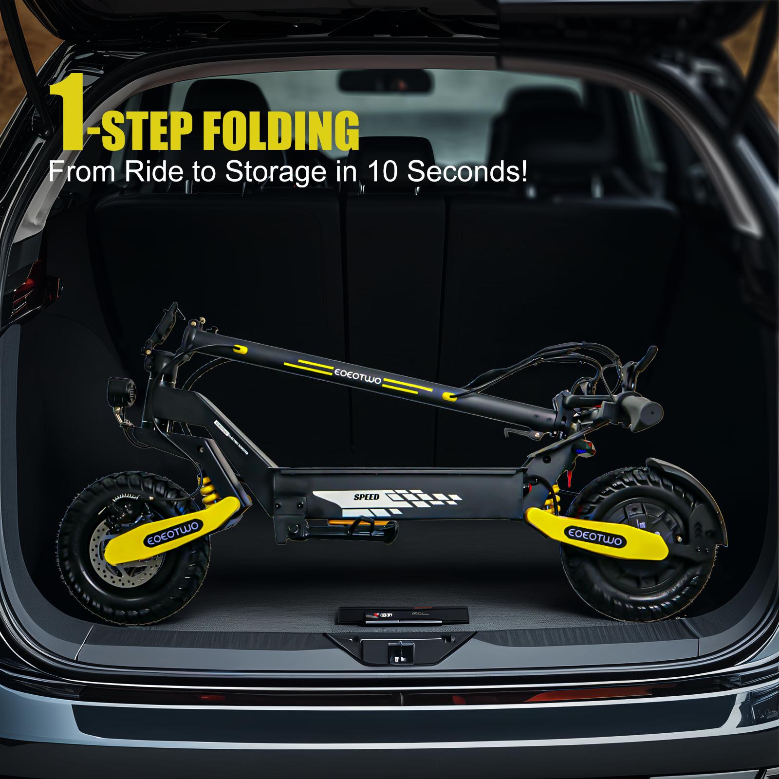 EOEOTWO All Terrain Electric Scooter,1200W Violent Motor,30MPH Fast 20/40Miles Range,3 Seconds Folding,330LBs Load Capacity,Dual Shock Absorption,Foldable Off-Road E-Scooter