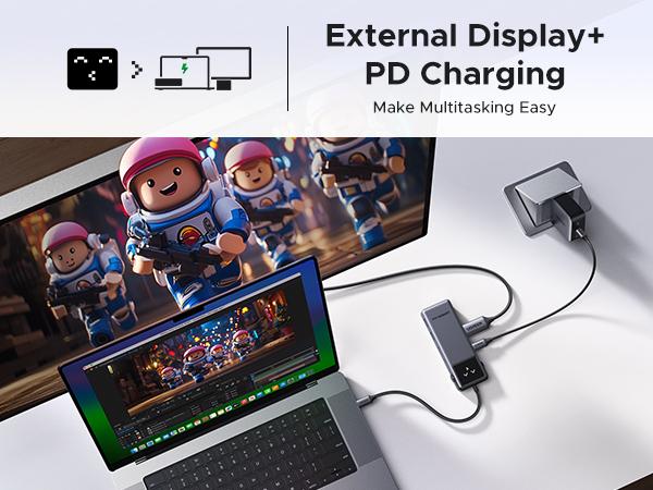 UGREEN Uno USB C Hub 6 in 1 Type C to 4K 60Hz HDMI Adapter 10Gbps Robot Hub With USB A USB C PD100W Fast Charger for Macbook Laptop，TikTokShopBlackFriday ,TikTokShopHolidayHaul