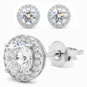 Gemstone Earrings Women's Accessories Men's Ear Jewelry Stylish Luxurious Zirconium Stud Set for Couples Perfect Valentine's Day Gift