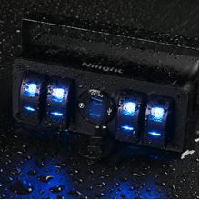 Nilight 4 Gang Rocker Switch Box 12V SPST ON Off Switch QC 3.0 USB Charger Voltmeter Waterproof Aluminum Rocker Switch Panel Night Glow Stickers for Boats Cars RVs Trucks Garage Lighting Nilight 4 Gang Rocker Switch Box 12V SPST ON Off Switch QC 3.0 USB Charger Voltmeter Waterproof Aluminum Rocker Switch Panel Night Glow Stickers for Boats Cars RVs Trucks Garage Lighting