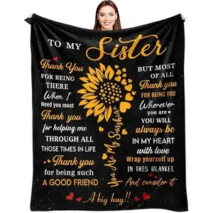 Gifts for Sister, Sister, Birthday Gift from Sis/Brother, Birthday Gift for Women, Sisters, Best Sisters, Gift Ideas, Blanket, Slogan Print Blanket, 60 x 50 Inches