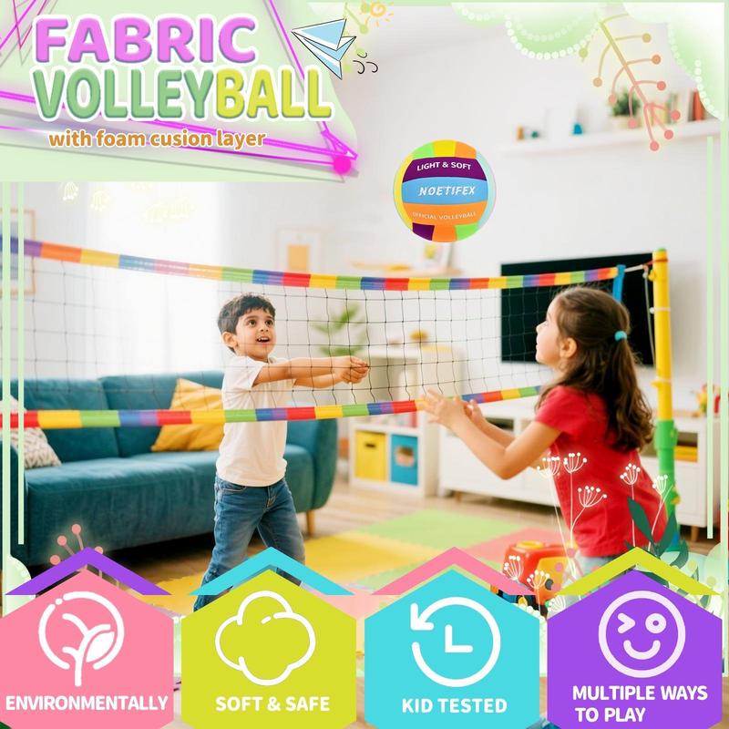 Soft Volleyball - Super Safe & Quiet for Kids Perfect for Indoor Games & Practice indoor outdoor gift Lightweight