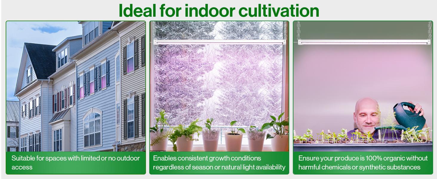 SuncoGrow LED Grow Light, 4ft, 40W Full Spectrum, Linkable