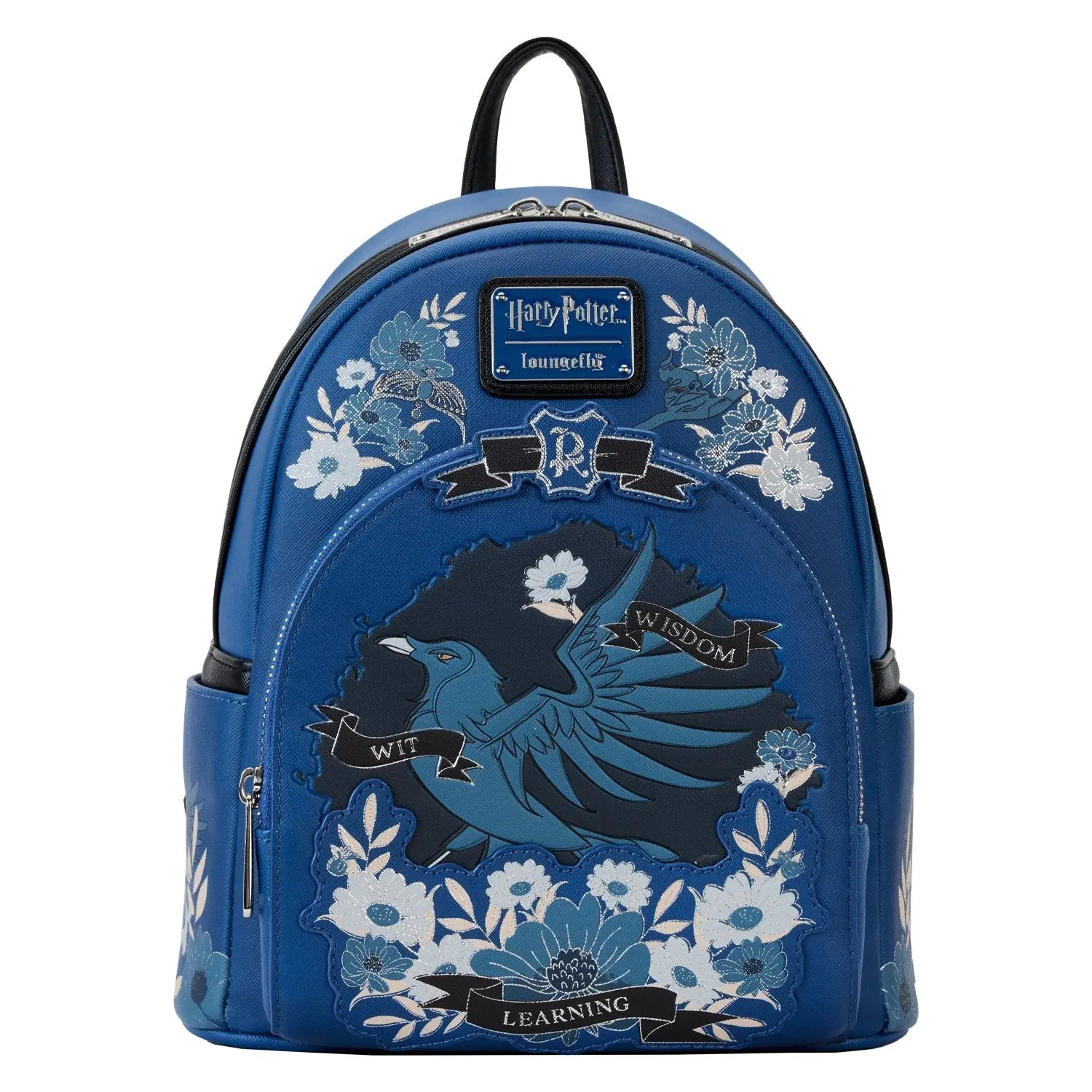 Loungefly Warner Brothers Harry Potter Ravenclaw House Graphic Foil Mini Backpack, Functional Learning Bag with Foil Details, Hand Wash Only, Foil Backpack
