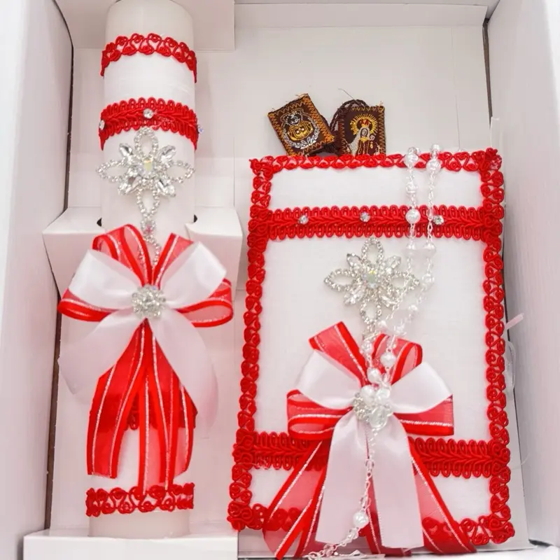 Confirmation Candle Sets Party Pack - English-Spanish Language Options - Ceremony Supplies, Kids' Festival Decor, Home Supplies Gift Kit