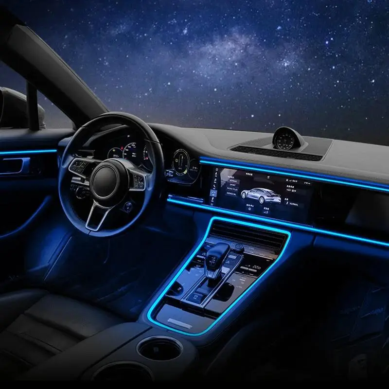 USB Powered Car Interior LED Dashboard Light 5M Fiber Ambient Magic Light Strip Tape Colorful Car Lights Multiple Color Modes Car Electronics Decorative Magical Decor Accessory Truck Stuff Ambient lightingcar DecorationLighting for Summer Fall Cift