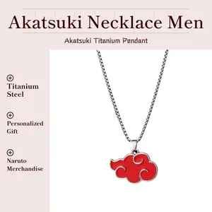 Naruto merchandise Akatsuki Uchiha Itachi Sharingan necklace for men, trendy personalized titanium steel pendant, student gift