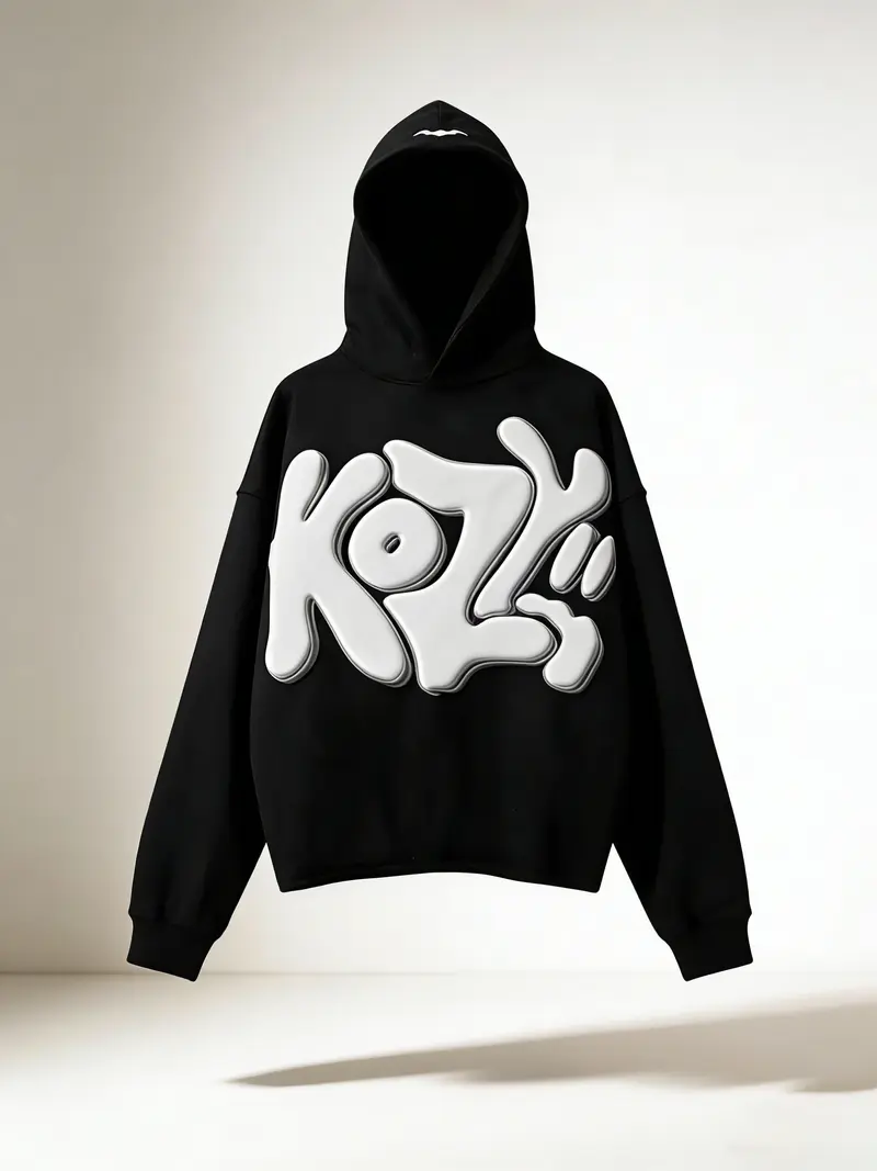 Y2k Hoodies Puff Print Hoodie Grunge Graphic Zip Up Y2k Jacket Hip Hop Streetwear Aesthetic Sweatshirts Mens Fashion