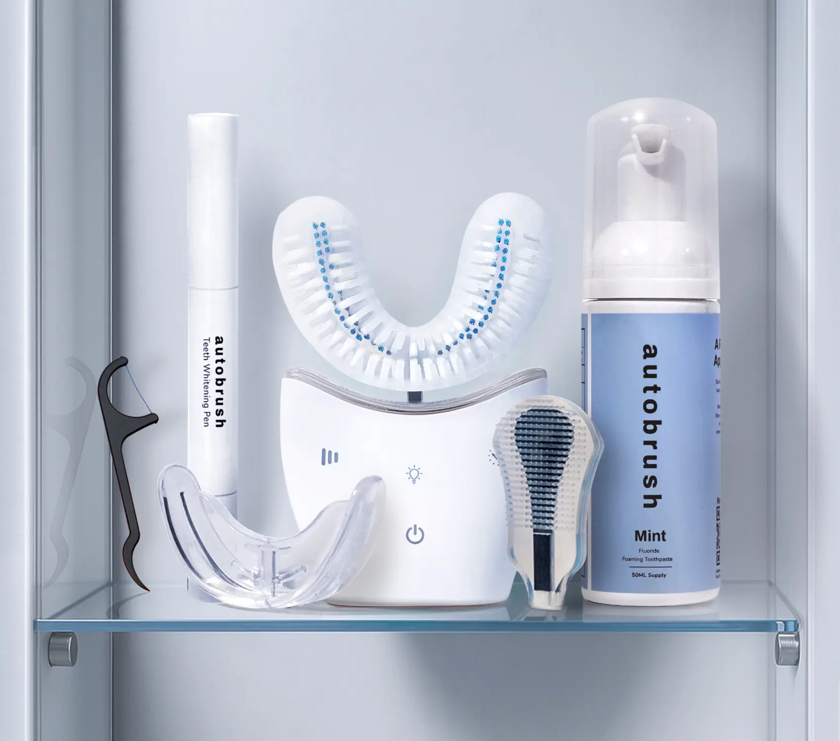 Autobrush Sonic Pro Total Package | ADA-Accepted U-Shape Electric Toothbrush | Full-Mouth Clean in 30 Sec | Complete Oral Care System