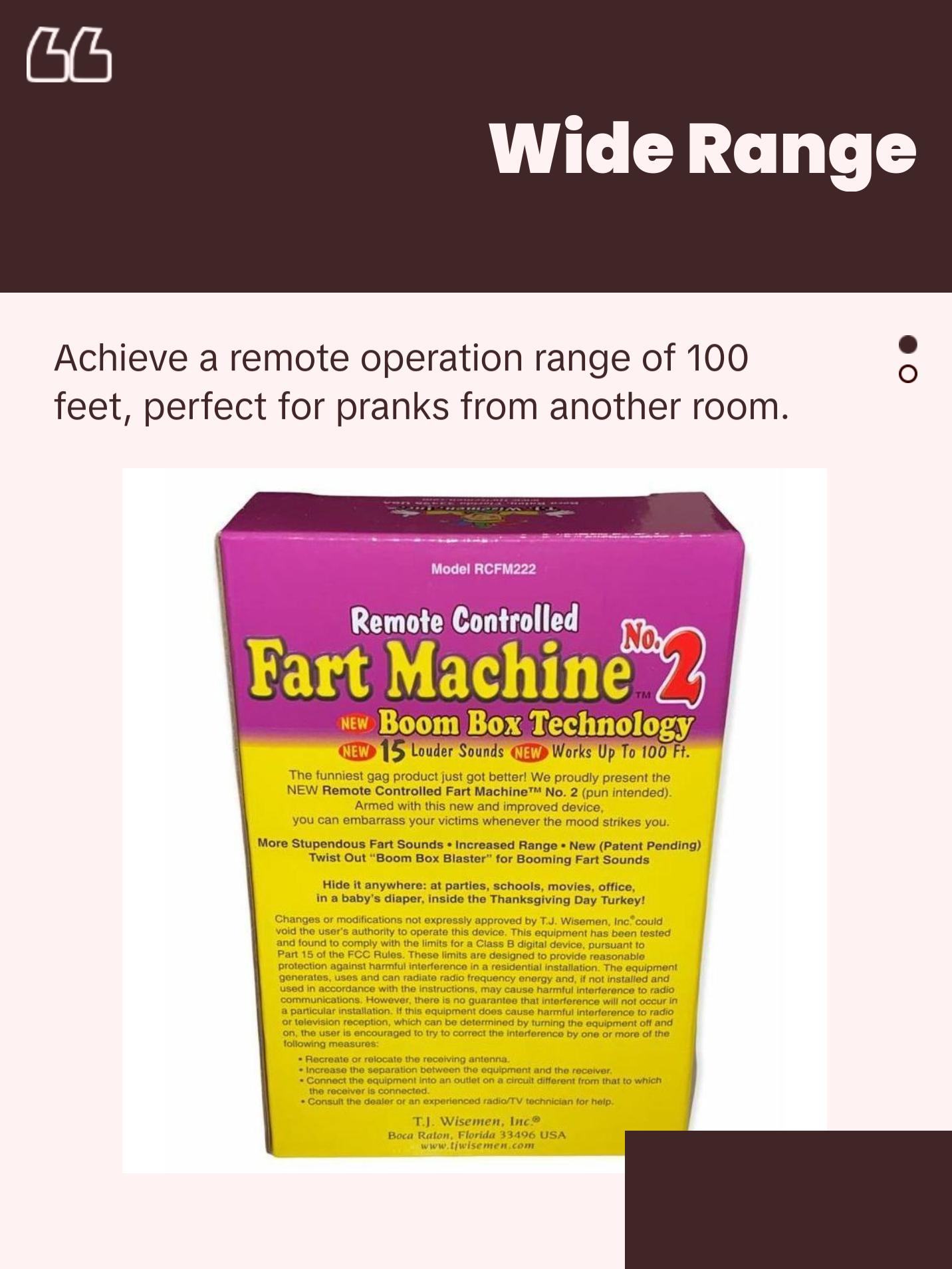 Fart Machine No. 2 💨 - Wireless Remote Control Prank Toy - Hilarious Gag Gift 🤣