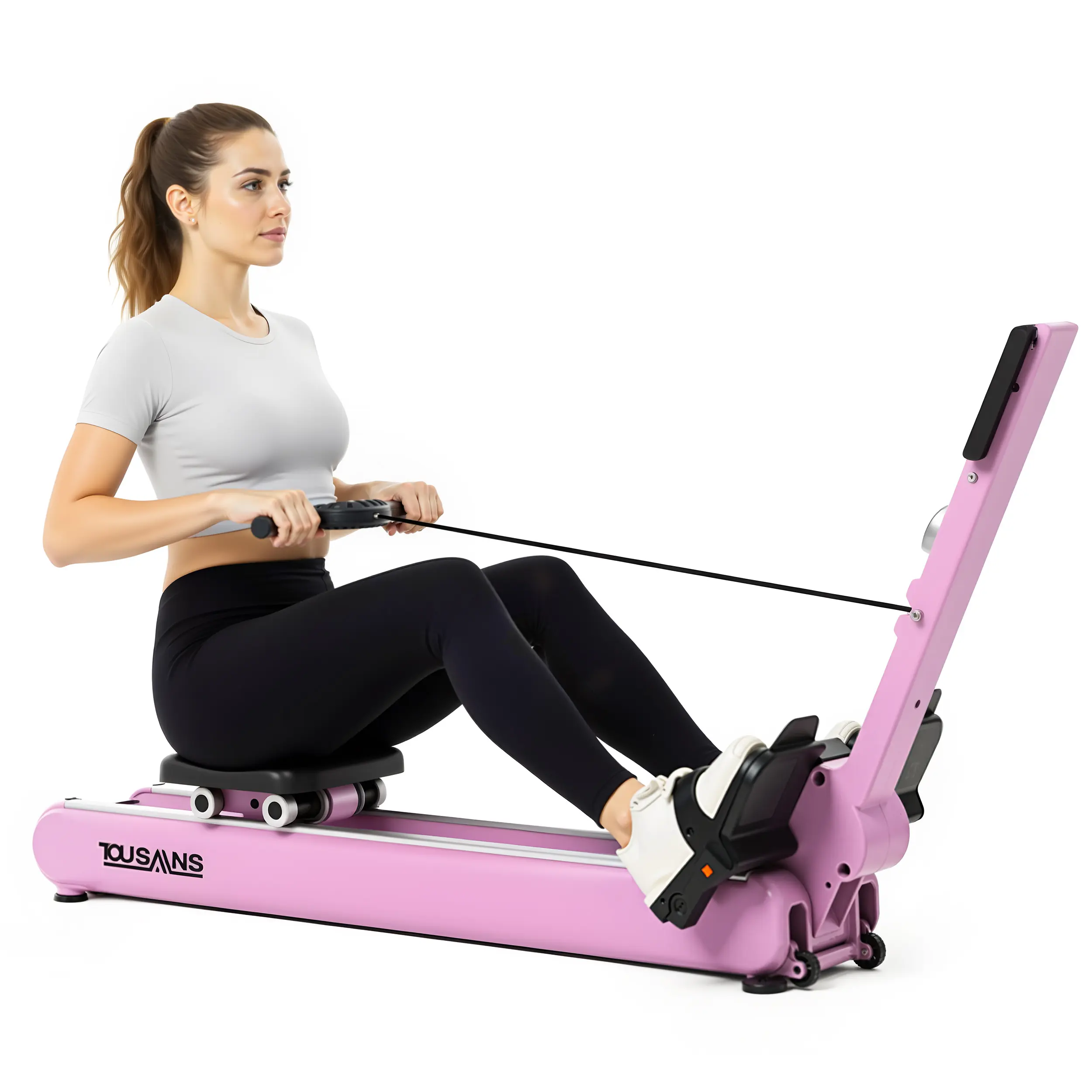 ER7 TOUSAINS Indoor Rowing Machine,  Magnetic Rower, 400 LB Weight Capacity, 32-Level Silent Resistance, Tablet Holder, for Gym Exercise Full-Body Workout Compact ,Easy Storage