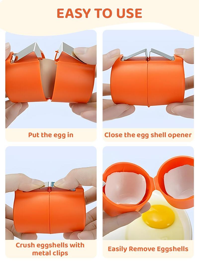 Stainless Steel Egg Opener Set – Crack, Cut, and Separate Eggs Easily, 3PCS Kitchen Tool