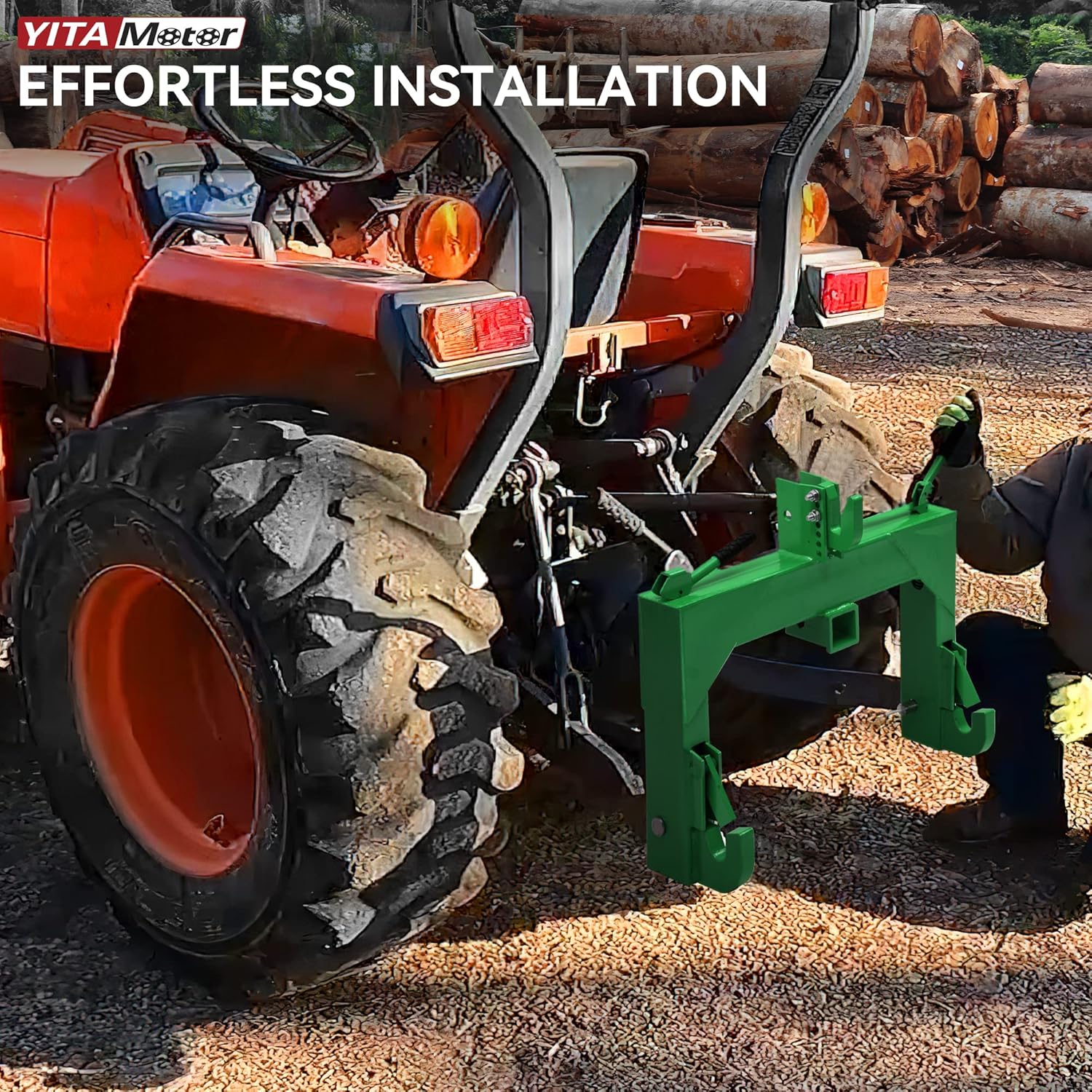 YITAMOTOR 3 Point Quick Hitch for Category 1 Tractor, 3000 lbs 3-Pt Attachment with 2" Receiver Trailer Hitch Adaptation with 5 Level Adjustable Bolt YITAMOTOR 3 Point Quick Hitch for Category 1 Tractor, 3000 lbs 3-Pt Attachment with 2" Receiver Trailer Hitch Adaptation with 5 Level Adjustable Bolt