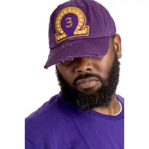 Omega Psi Phi Numbered Vintage Hat, Purple Color, Unique Design with Number "3" and Circular Detail