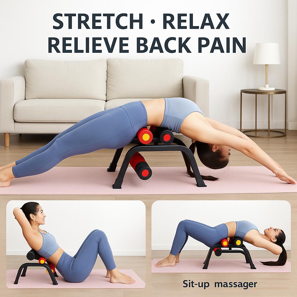 Magic BB Mini Inversion Table with Extra Thick Foam Rollers for Glutes Training & Core Strength Machine Adjustable Height Portable Home Workout Equipment