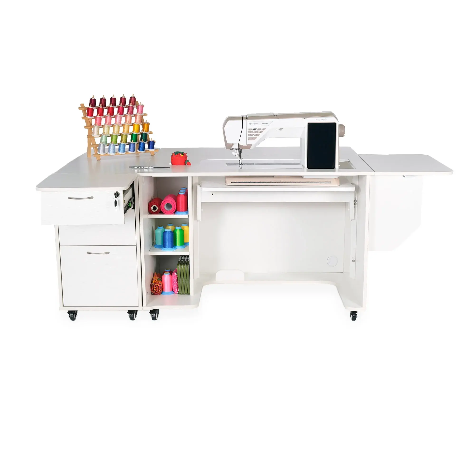 Kangaroo Melbourne XL & Adelaide Full Size Sewing Cabinet with Free Daylight Slimline Floor Lamp