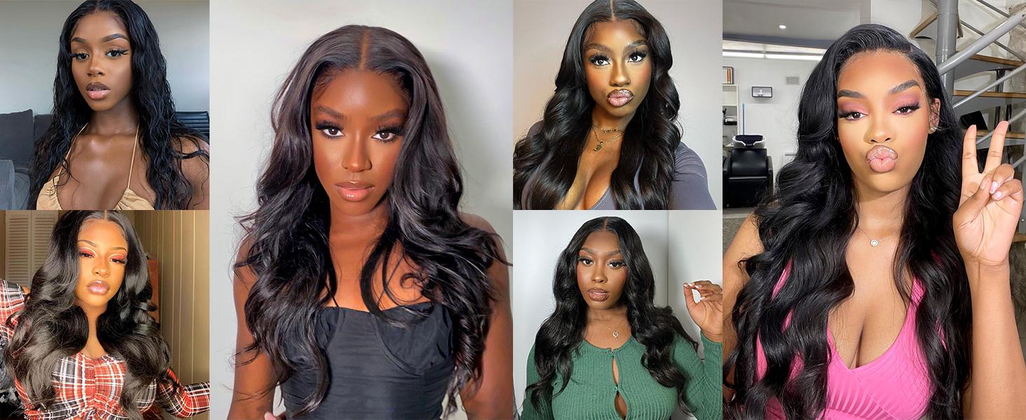 Wiggins Hair Ready And Go Glueless Wigs Human Hair Loose Body Wave 5x7 Lace Closure Wig Pre Cut Pre Bleached Pre Plucked Hairline