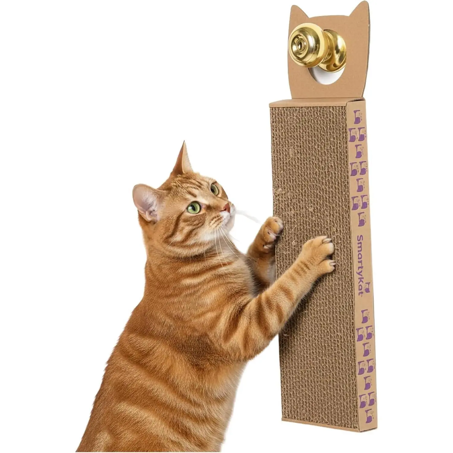 Scratch up Corrugated Hanging Cat Scratcher, Catnip Infusion Technology - Brown, Single Wide