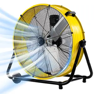 TMWINGS 24-Inch Heavy-Duty Drum Fan, 8100 CFM Industrial Fan, 3-Speed Control, for Large-Space Ventilation (Warehouse, Workshop, Greenhouse) ,  Includes Protective Cover Ventilator