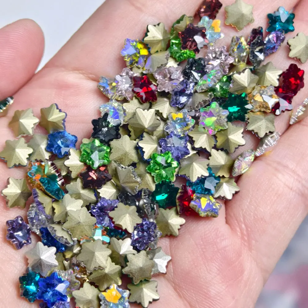 Mini Snowflake with Base K9 Crystal Charms for Nail Arts and DIY Projects rhinestone