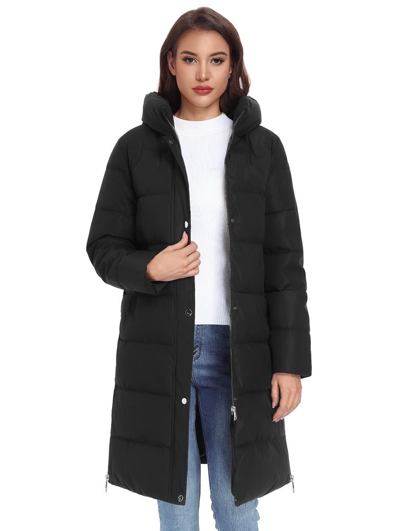 HEEKPEK Women’s Heated Long Down Jacket with Hood, 8 Heating Zones Water-Repellent winter inter Heated Outerwear Coat  coat for Women