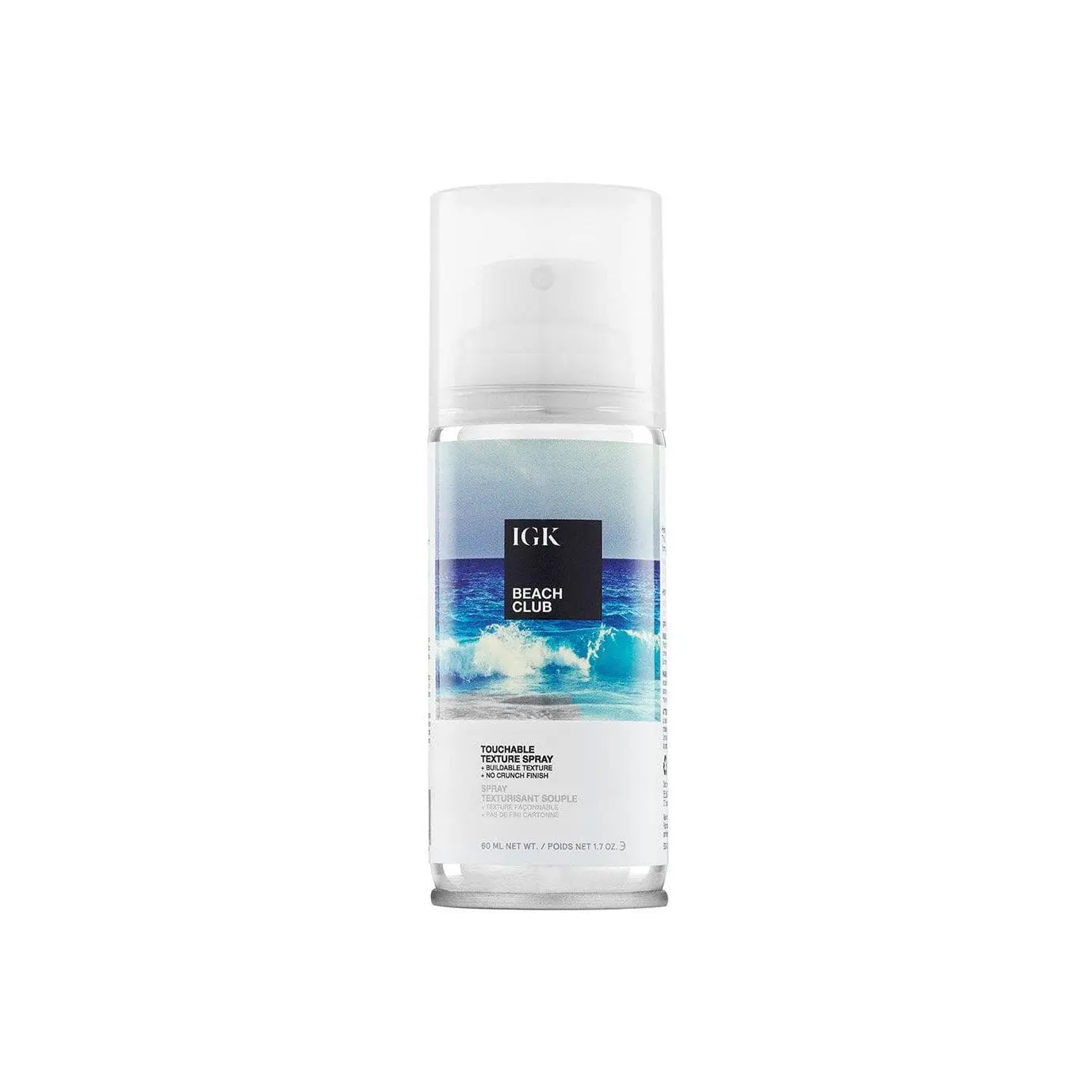 IGK BEACH CLUB Touchable Texture Spray Travel | Hold + Volume + Lightweight | Cruelty Free | Haircare + Salt-Free + Long Lasting | 60ml | 1.7 oz