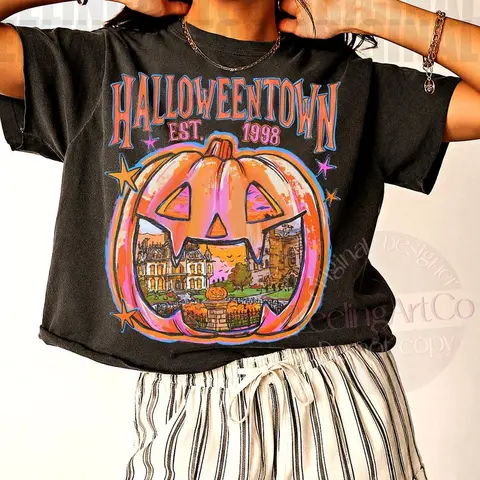 Comfort Colors Preppy Pumpkin Shirt, Vintage Jack O Lantern Halloween Graphic Tee, Cozy Fall Autumn T-Shirt
