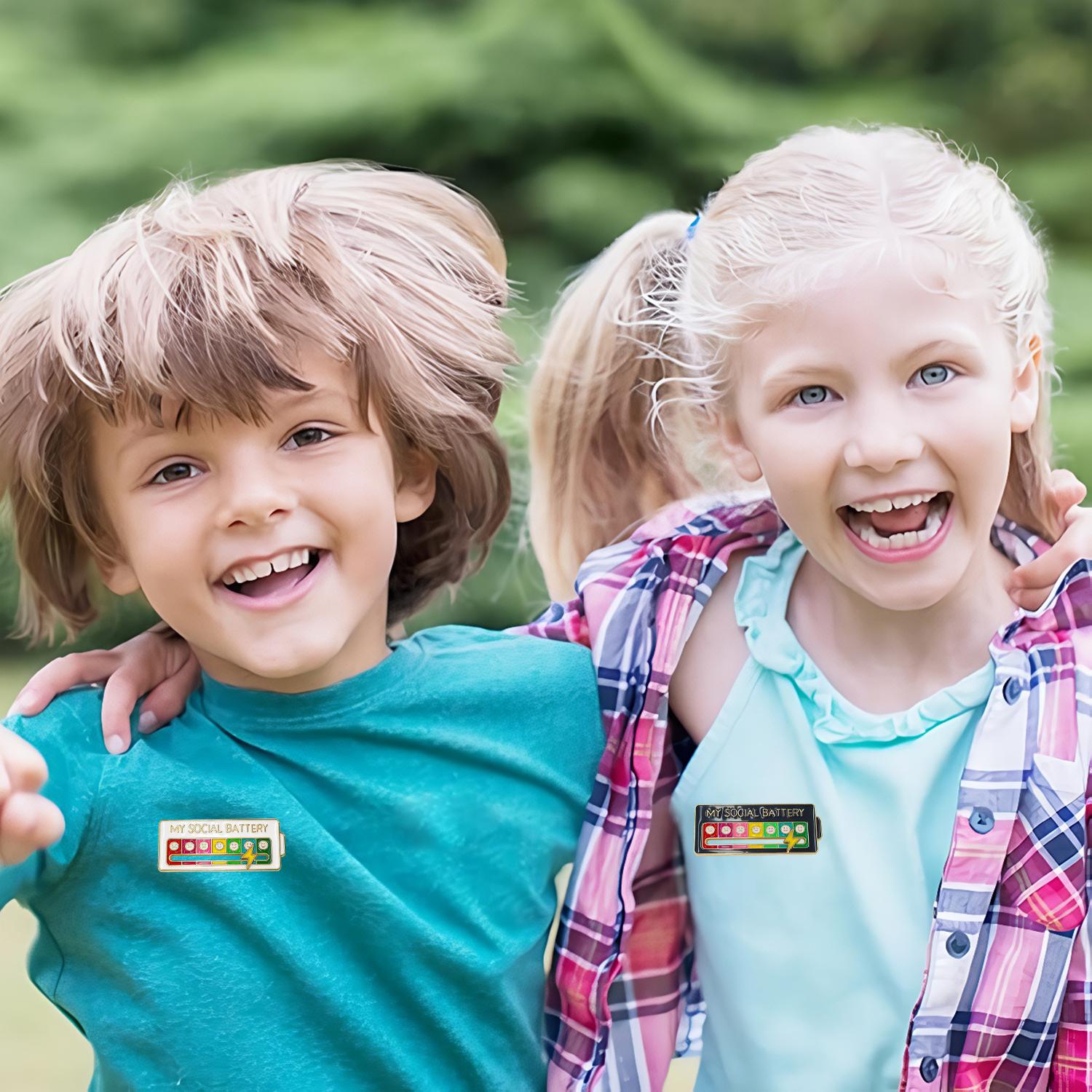 My Social Battery Slider Enamel Pin (2PCS), Funny Interactive Brooch Pin, Cute Social Battery Pin, Functional Mood Enamel Pins 7 Days a Week for Clothing Decoration Backpacks Bags Hats Gifts