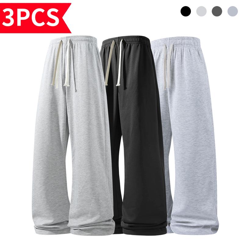 Men’s Wide Leg Sweatpants Value Pack - Baggy Relaxed Fit Joggers - Comfortable Fleece Casual Pants for Gym and Streetwear - Essential Daily Wear