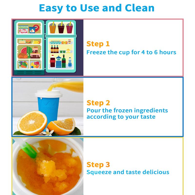 250ML Slushy Cup, Magic Quick Frozen Slushie Maker Cup Cooling Cup Squeeze Cup Slushie Maker, Homemade Milk Shake Ice Cream Maker Turn any Drinks into Slushie