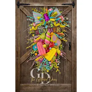 Oversized Popsicle Summer Wreath: Custom Pool Party Decor Tropical swag wreath Ice cream fun wreath