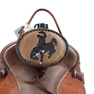 Rockin' Y Saddlery Large Canteen Bronc - Chocolate Grained Calfskin Casual Trendy Purses