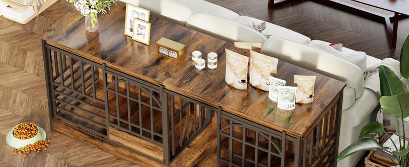 [LIVE] COZPAW Large Dog Crate Furniture | 48/52/71/78/86Inch  Wooden Kennel for Extra-Large Dogs | Heavy-Duty Indoor Wire Crate  dogcages dog kennel lockable wheel