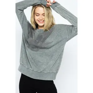 Silver Lining Embroidered Pullover