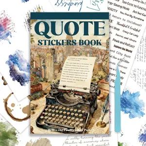Quote Sticker Book for Journaling, 48 Sheets Word Motivational Inspirational Small Talk Stickers for Scrapbook Junk Journal Scrapbook Supplies Water Bottle Laptop DIY Crafts Card Making