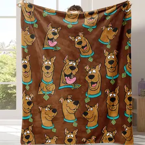 Scooby Doo Pattern Flannel Blanket Soft and warm, lightweight and comfortable, this cartoon character pattern blanket is suitable for use on beds, sofas, reclining chairs or during travel.It is an excellent gift choice for home decoration.