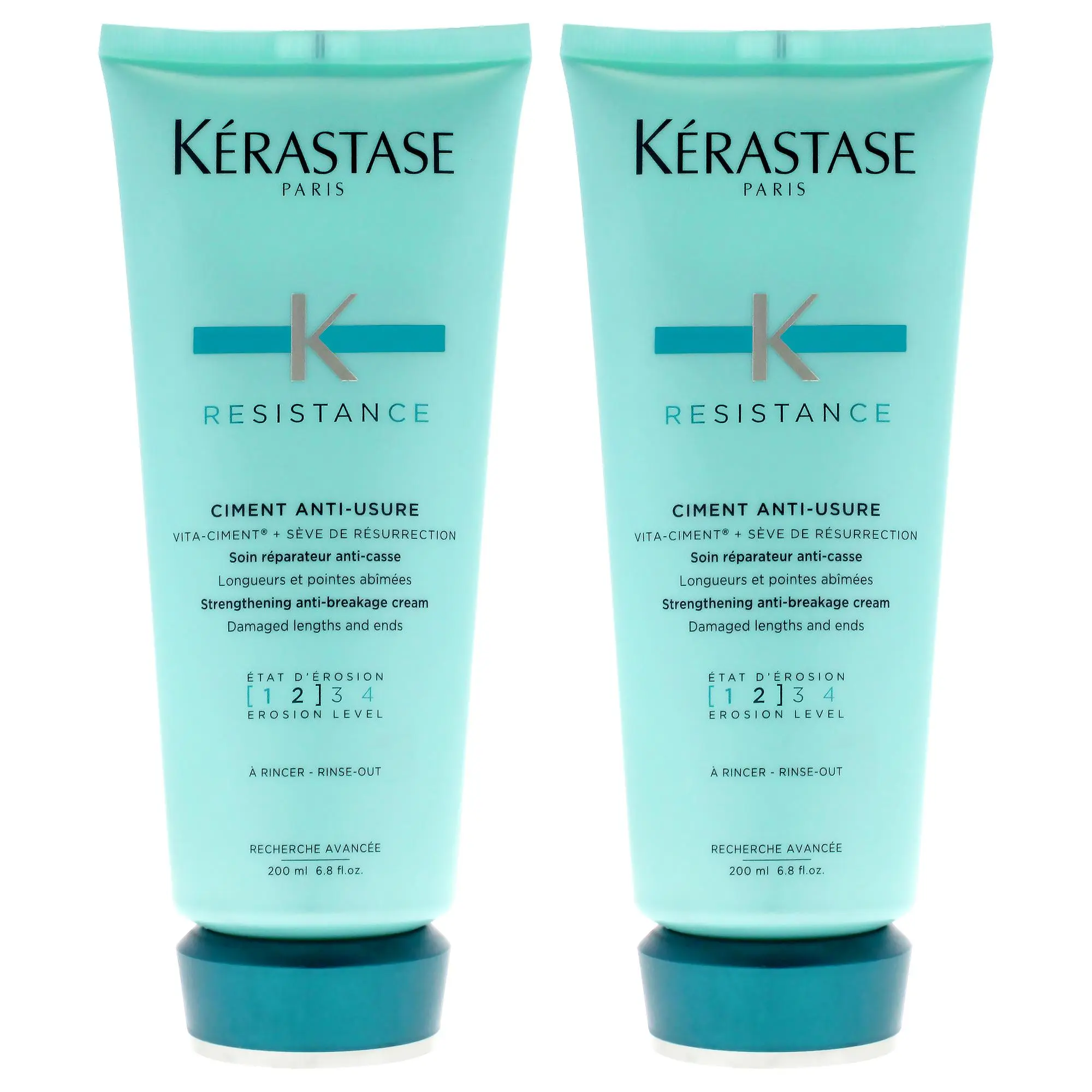 Kerastase Resistance Anti-Wear Cement Haircare Conditioner, Unisex, 6.8 fl oz, Pack of 2