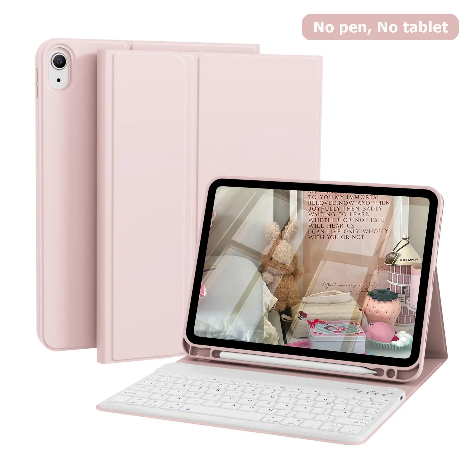 (NO iPad)Keyboard iPad  Case for iPad 11th Gen 2025 A16,10th Gen 2022,iPad Air 11-inch 7th-6th/5th-4th Gen 10.9-inch & 7th-9th Gen,Soft TPU Back with Pen Holder,Magnetic Bluetooth Keyboard