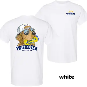 Men’s Twisted Tea Hunting Dog Tshirt – 2-Sided Graphic Beer Tee, Crew Neck Short Sleeve, Casual Streetwear, Menswear Top, Trending T-shirt