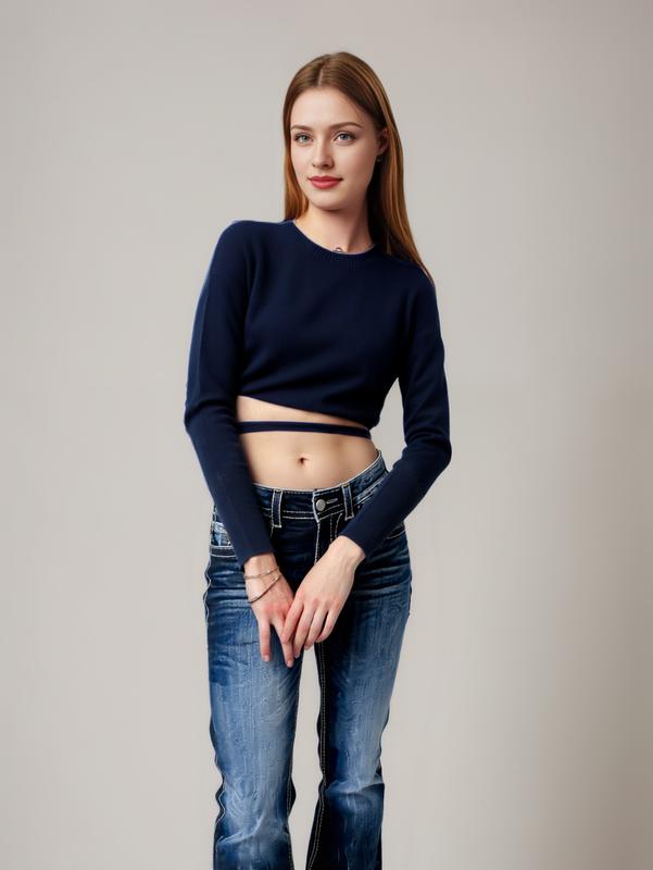 Wide Marine Entwined Trouser Women's Jeans with Feather Flower Embroidery Mid Rise Stretchy Bootcut Slim Wide Leg Pants