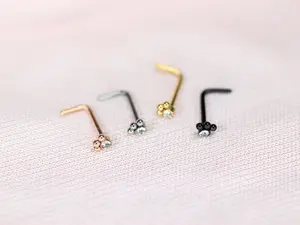 20G Paw Nose Stud – L Shape Nose Piercing Ring, Dainty Paw Print Nose Stud Jewelry.