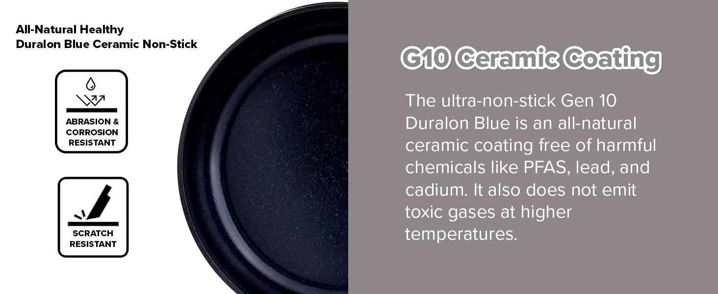 Duralon Non-Stick Cookware 3-Piece Set - 8”, 10”, 12” Frying Pans