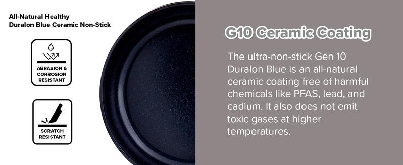 Duralon Non-Stick Cookware 3-Piece Set - 8”, 10”, 12” Frying Pans