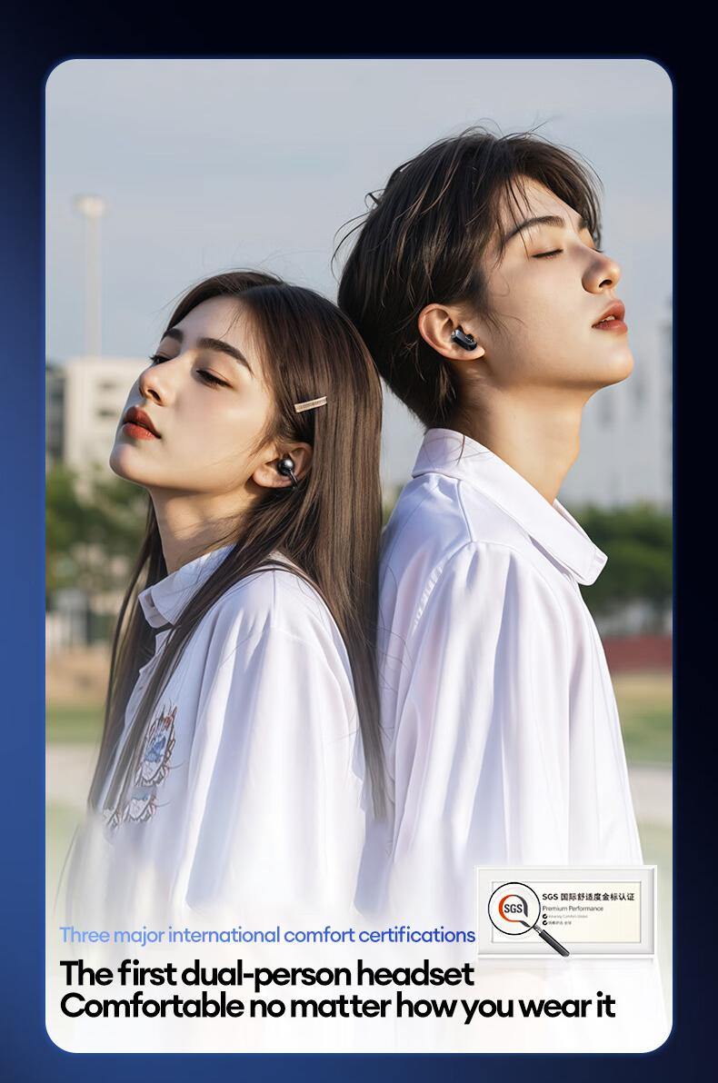 PAXA Ctbuds In-ear & clip-on 2-in-1 wireless Bluetooth Headphones, Bluetooth 6.0 ,Comfortable Wearing & IPX5 Waterproof Sports Earbuds for Work, Fitness ,Two earphones connected at the same time for uninterrupted listening ,Couple earphones