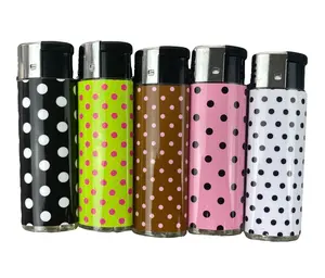 Set of 5 Polka Dot Assorted Design Pocket Lighter
