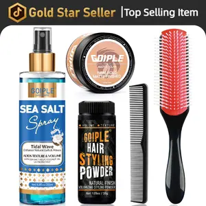 Men Hair Styling Kit Clay Sea Salt Spray Powder Brush for Textured Styles Matte Volume Natural Look Haircare bf valentine's gift