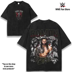 Men's Roman Reigns Tribal Chief Retro Classic Short-Sleeve Seamless Fabric Wrestling Graphic Tee, Sports Gift Top