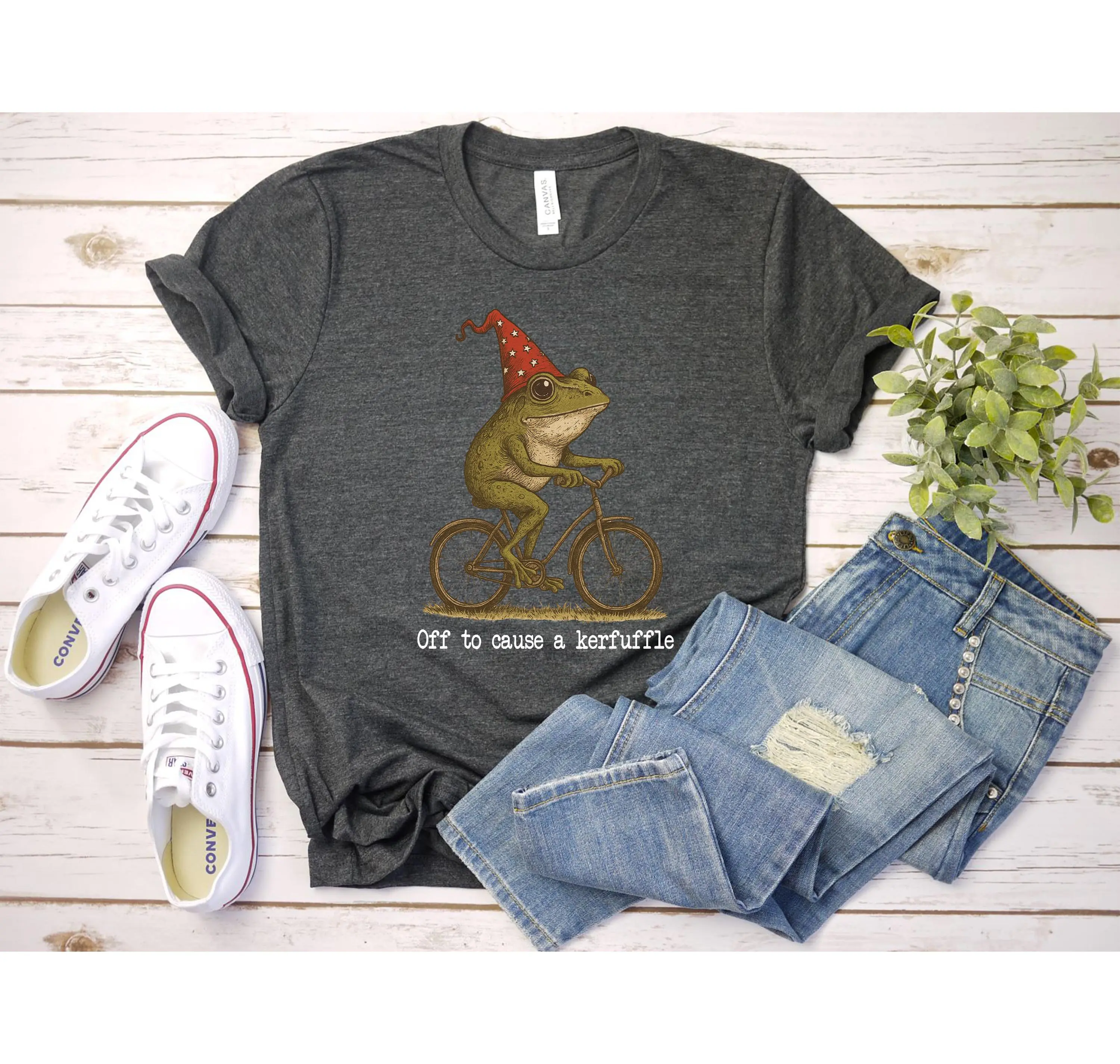 Off to Cause a Kerfuffle Frog Tshirt, Sarcastic Shirts, Funny Sayings, Adult Humor Shirt, Frog Meme Shirt, Mental Health Shirt, Funny Shirts Unisex T-Shirt, Sweatshirt, Hoodie - Gifts Suitable for Anyone Casual Cotton