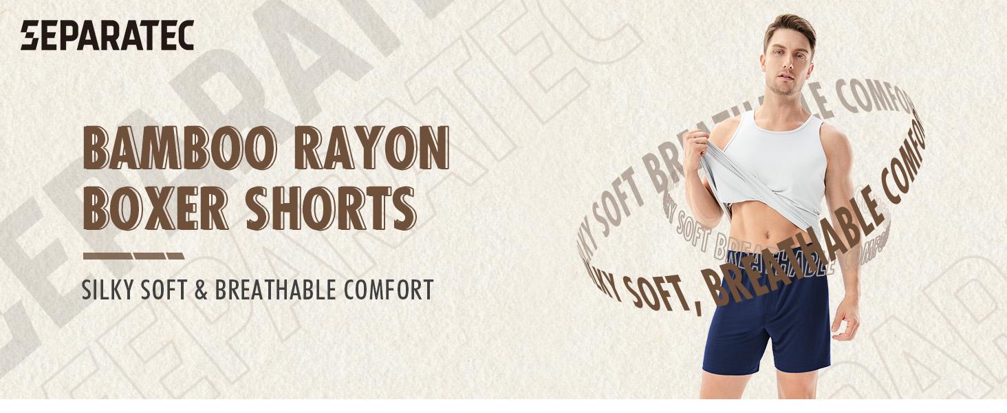 Separatec Silky Bamboo Fabric Mens Boxer Shorts | Buttery Soft, All-Day Comfort 3 Pack