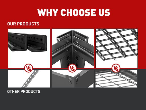 Raybee Heavy Duty Garage Shelves 5&4 Tier All Metal Wire Shelving Unit Height Adjustable Versatile Utility Shelf Rack for Warehouse Pantry Storage Store Organizer Raybee Heavy Duty Garage Shelves 5&4 Tier All Metal Wire Shelving Unit Height Adjustable Versatile Utility Shelf Rack for Warehouse Pantry Storage Store Organizer